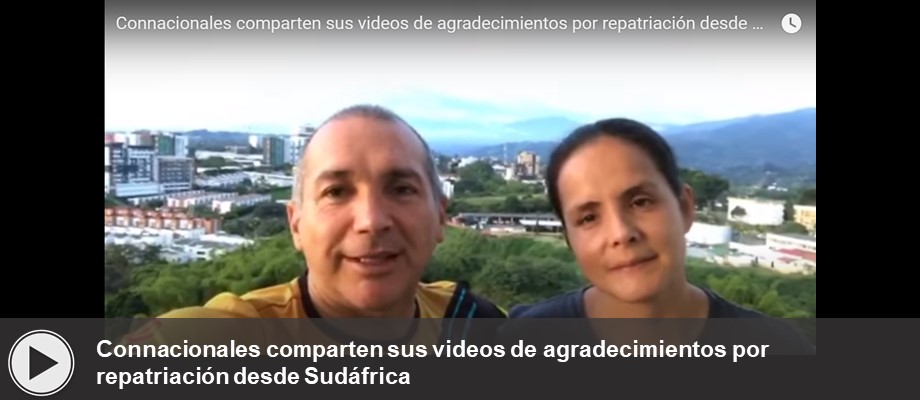 Connacionales comparten sus videos de agradecimientos por repatriación desde Sudáfrica a Colombia