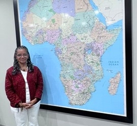 Embajadora María del Rosario Mina Rojas en la sede de la Misión Diplomática en Pretoria. Foto: Embajada de Colombia en Sudáfrica.